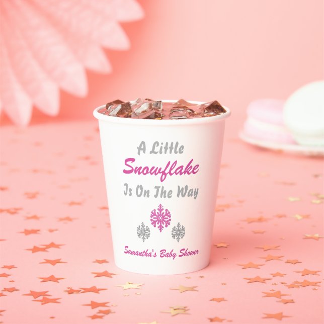 Little Snowflake On The Way Paper Cups (Insitu)