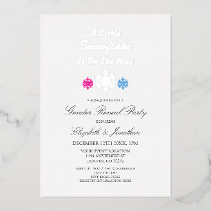 Little Snowflake On The Way Winter Gender Reveal
