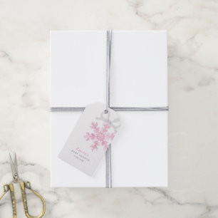 Little Snowflake Pink Baby Shower Gift Tags