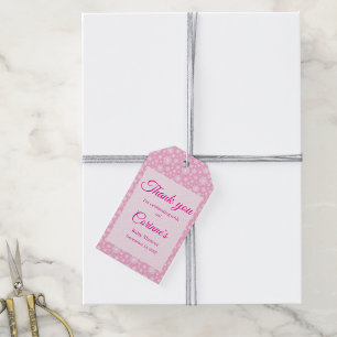 Little snowflake pink girl baby shower gift tags