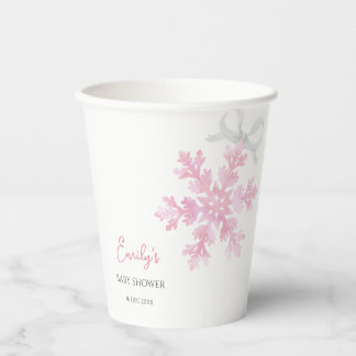 Little Snowflake Pink Winter Baby Shower Cups