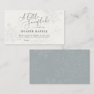 little snowflake winter baby shower diaper raffle business card