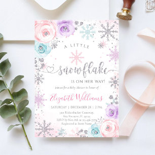 Little Snowflake Winter Baby Shower Invitation