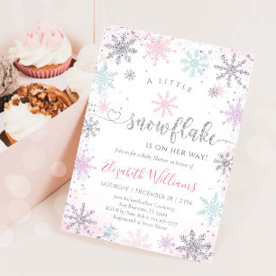 Little Snowflake Winter Baby Shower Invitation