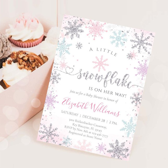 Little Snowflake Winter Baby Shower Invitation (Creator Uploaded)