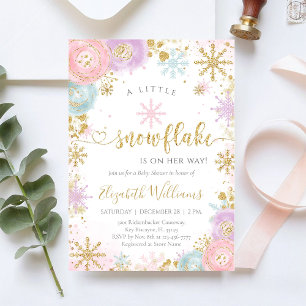 Little Snowflake Winter Baby Shower Invitation
