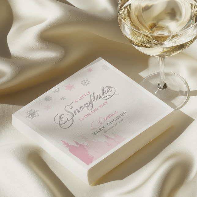 Little Snowflake Winter Baby Shower Napkins (Creator Uploaded)