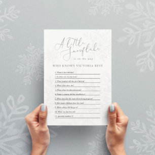 little snowflake winter baby shower who knows mum  invitation