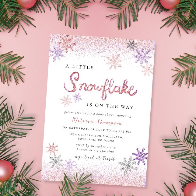 Little Snowflake Winter Girl Baby Shower Invitation (Creator Uploaded)