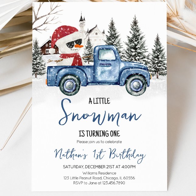 Little Snowman Birthday Invitation (Creator Uploaded)