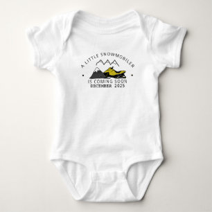 Little Snowmobiler is Coming Soon Snowmobiling Baby Bodysuit