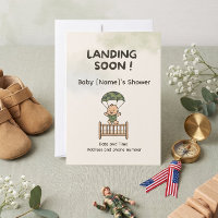 Little Soldier Baby Shower Invite — Patriotic Camo