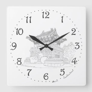 Little South Gate Taipei Square Wall Clock