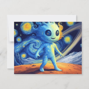 Little Space Alien Greeting Card