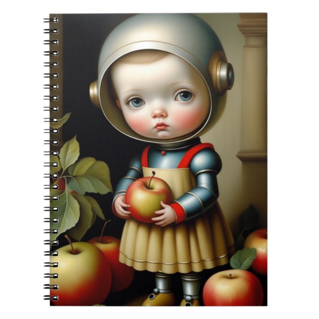 Little Space Girl with Apples Notebook (Front)