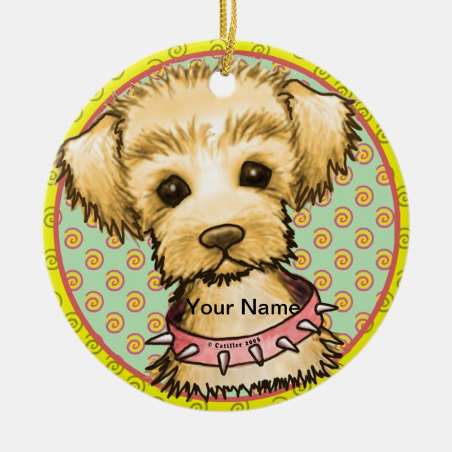 Little Spike Dog Ceramic Tree Decoration (Front)