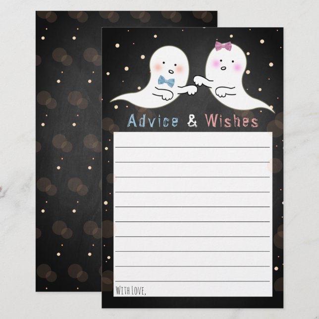Little Spirit Halloween Gender Reveal Party Advice (Front/Back)