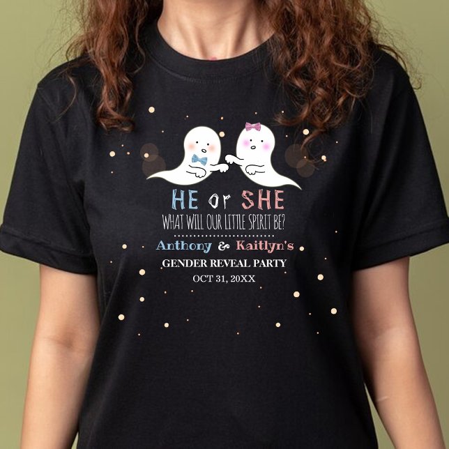 Little Spirit Halloween Ghosts Gender Reveal Party Tri-Blend Shirt (Creator Uploaded)