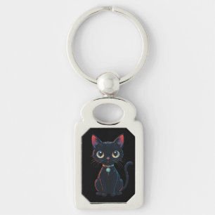 Little Spooky Black Cat Key Ring