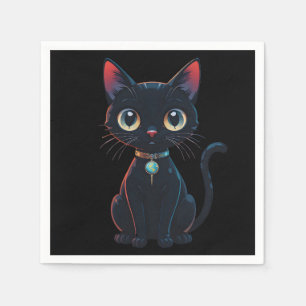 Little Spooky Black Cat Napkin