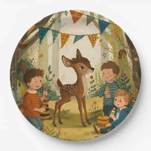 Little Spotted Deer Woodland Birthday Party Paper Plate