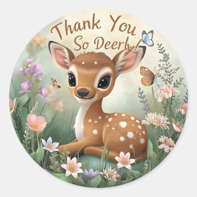 Little Spotted Deer Woodland Birthday Stickers – M (Front)