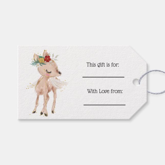 Little Spotted Fawn Christmas  Gift Tags (Front (Horizontal))