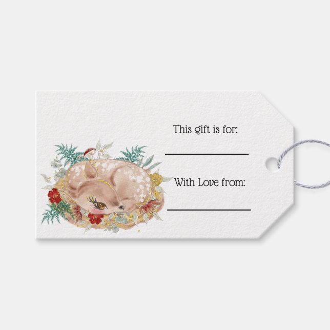 Little Spotted Fawn Christmas  Gift Tags (Front (Horizontal))