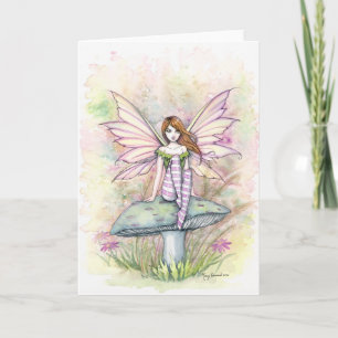 Little Spring Fae Watercolor Fairy Illustration Card