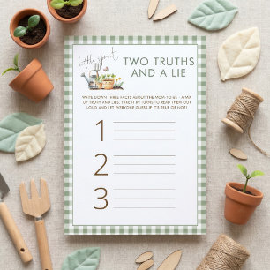 Little Sprout 2 Truths 1 Lie Baby Shower Game card
