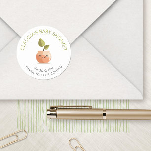 Little Sprout Baby Shower Classic Round Sticker