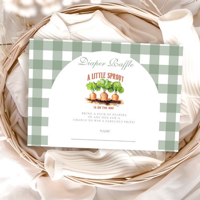 Little Sprout  Baby Shower Diapper Raffle Enclosure Card (Creator Uploaded)