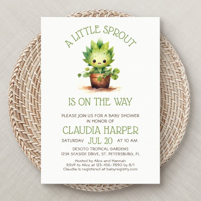 Little Sprout Baby Shower Invitation (Creator Uploaded)