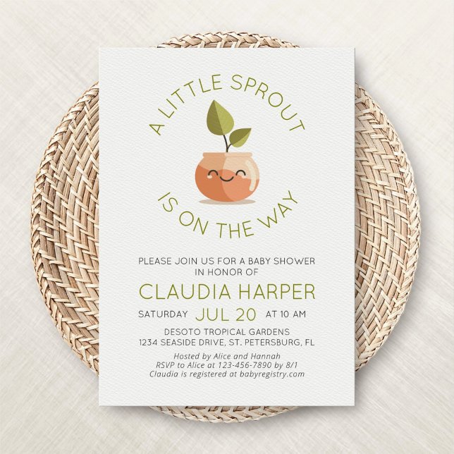 Little Sprout Baby Shower Invitation (Creator Uploaded)