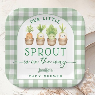 Little Sprout Baby Shower Paper Plate