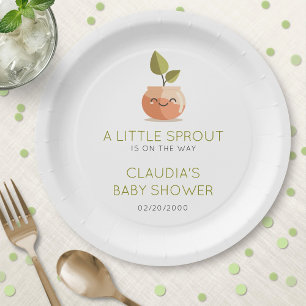 Little Sprout Baby Shower Paper Plate