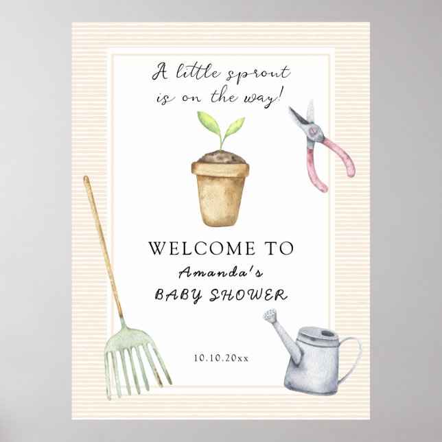Little Sprout Baby Shower Poster (Front)