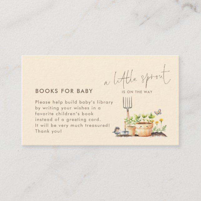 Little Sprout Books for Baby Shower Enclosure Card (Front)
