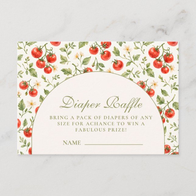 Little Sprout Botanical Diapper Raffle Enclosure Card (Front)
