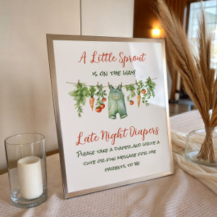 Little Sprout Clothesline Baby Shower Activity Poster