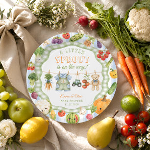 Little Sprout Farm Boy Baby Shower Paper Plate