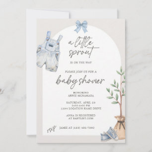 Little Sprout Garden Boy Baby Shower Invitation