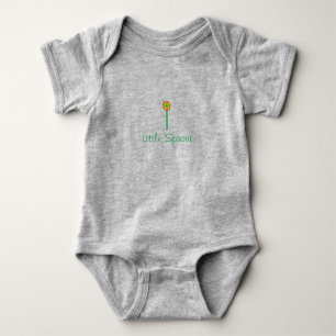 Little sprout grey baby bodysuit