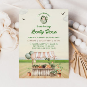 Little Sprout LOCALLY GROWN Baby Shower Invitation