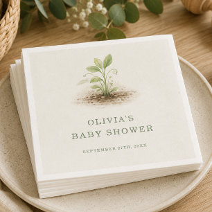 Little Sprout on the Way Baby Shower Party Napkin