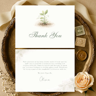 Little Sprout on the Way Baby Shower Thank You Card