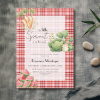 Little Sprout Red Gingham Veggie Baby Shower