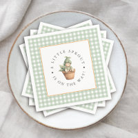 Little Sprout Sage Green Gingham Baby Shower