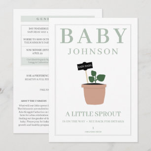 Little Sprout Seed Packet Gender Reveal Invites