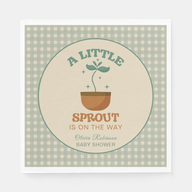  Little Sprouts Garden Party Baby Shower Napkin (Front)